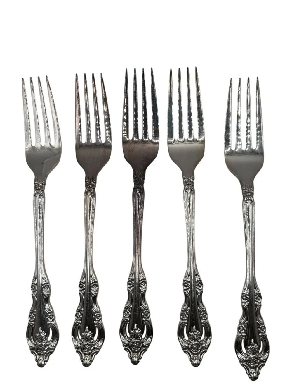 Oneida Silver Artistry Silverplate Dinner Forks Set Of 5 Vintage 1965 Elegant Fl